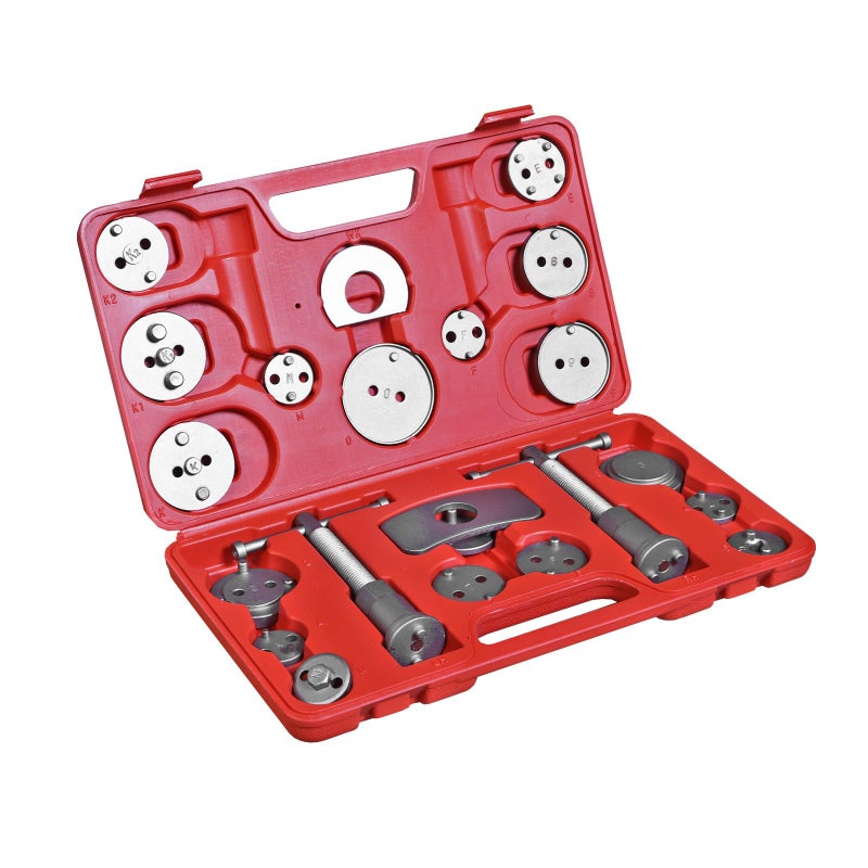 BIG RED Torin 22 PCS Brake Caliper Press Tool Kit  Disc Brake Piston Caliper Compressor Tool Set for Brake Pad Replacement Reset  Red  ATRHS-E3318BR - Image 1